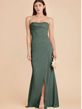 Carrie Matte Satin Dress - Eucalyptus